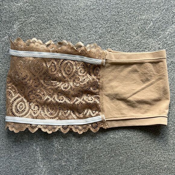 NWOT Free People Seamless & Lace Bandeau Bra Wear 2 Ways Cream / Beige XS/S - Picture 6 of 11
